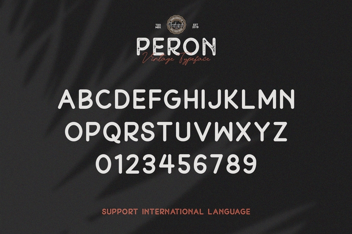 Пример шрифта Peron Stamp Italic